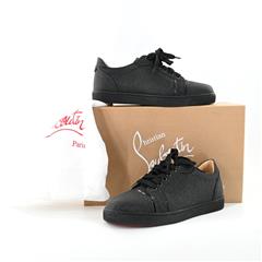 CHRISTIAN LOUBOUTIN Vieira Black Glitter Sneaker Sz 38.5 3200165BK01